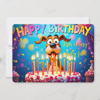 可愛い犬のバースデーカード 楽しいおちゃめな誕生日 カード