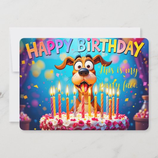 可愛い犬のバースデーカード 楽しいおちゃめな誕生日 カード (正面)