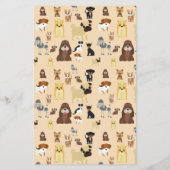 可愛い犬のパターンデザイン愛犬家 – ベージュバック チラシ (裏面)