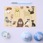 可愛い犬のパターンデザイン愛犬家 – ベージュバック チラシ (シングル)