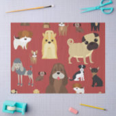 可愛い犬のパターンデザイン愛犬家 – 赤い背中 薄葉紙 (クラフト)