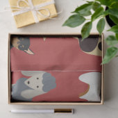 可愛い犬のパターンデザイン愛犬家 – 赤い背中 薄葉紙 (ギフト)