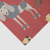 可愛い犬のパターンデザイン愛犬家 – 赤い背中 薄葉紙 (詳細)