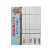 可愛い犬のパテパーソナライズされたグラフ名とタスク ノートパッド (回転)