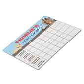 可愛い犬のパテパーソナライズされたグラフ名とタスク ノートパッド (アングル)