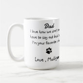 可愛い犬のパパおもしろい – 父の日 – 犬の写真ユーモア コーヒーマグカップ (左)