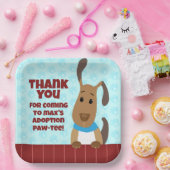 可愛い犬のフェンスでペット養子縁組パットプリントありがとう ペーパープレート (パーティー)