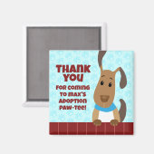 可愛い犬のフェンスでペット養子縁組パットプリントありがとう マグネット (正面/裏面)