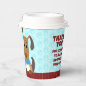 可愛い犬のフェンスでペット養子縁組パットプリントありがとう 紙コップ (右)