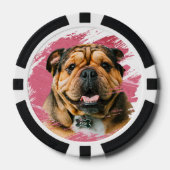 可愛い犬のフランスのブルドッグ写真 ポーカーチップ (正面)