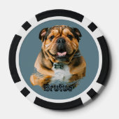 可愛い犬のフランスのブルドッグ写真 ポーカーチップ (裏面)