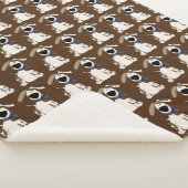 可愛い犬のプリントオンブラウン シェルパブランケット (3/4)