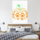 可愛い犬のポーパンプキンパバーギフトハロウィーンCos キャンバスプリント (インサイチュ (寝室))