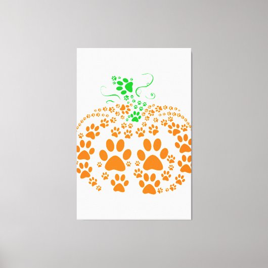 可愛い犬のポーパンプキンパバーギフトハロウィーンCos キャンバスプリント (正面)