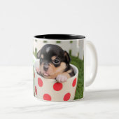 可愛い犬のマグカップ ツートーンマグカップ (正面右)