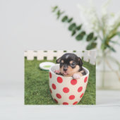 可愛い犬のマグカップ ポストカード (スタンド正面)