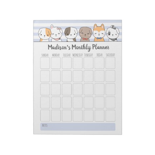 可愛い犬のメモパーソナライズされた帳 ノートパッド (回転)