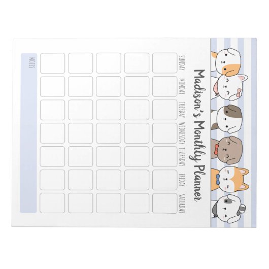 可愛い犬のメモパーソナライズされた帳 ノートパッド (正面)