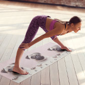 可愛い犬のモダンピンクパーソナライズされたの名前 ヨガマット