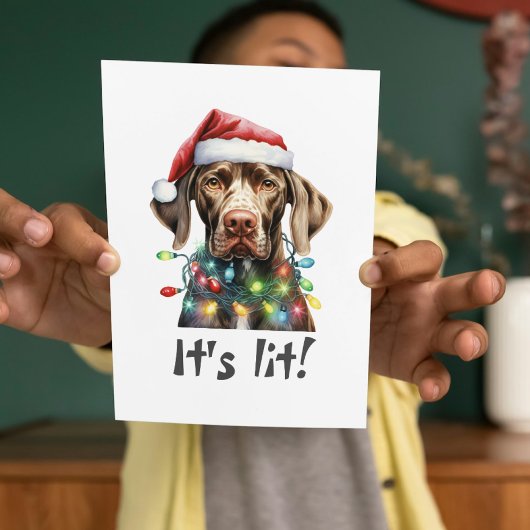 可愛い犬のモダン台本の水の色のクリおもしろいスマス シーズンカード