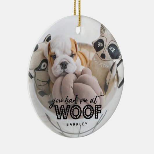 可愛い犬の写真引用文 セラミックオーナメント (右)