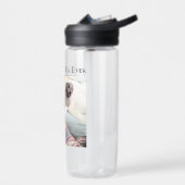 可愛い犬の写真最高のパパパルエバーブルーデニム ウォーターボトル (左面)