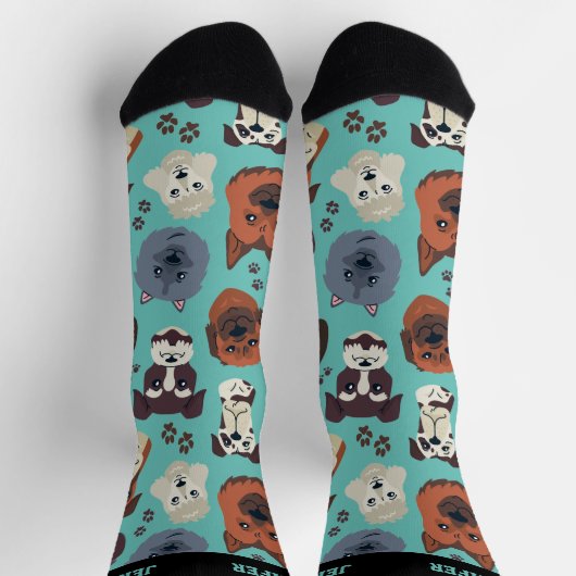 可愛い犬の品種パターンパピー恋人ダウ所有者 ソックス (上部)