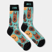 可愛い犬の品種パターンパピー恋人ダウ所有者 ソックス (右)