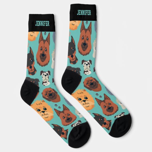 可愛い犬の品種パターンパピー恋人ダウ所有者 ソックス (右)