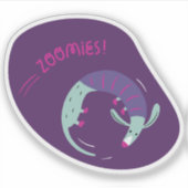 可愛い犬の図解入りの、写真付きのオーロラ色 シール (正面)