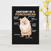 可愛い犬の子犬のポメラニア犬構造 カード (黄色い花)