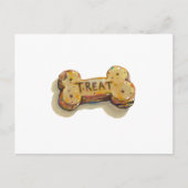 可愛い犬の恋人アート絵画おもしろいの犬はビスケットを扱う ポストカード (正面)