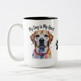 可愛い犬の恋人コーヒーカップ、ペット所有者ギフト ツートーンマグカップ