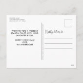 可愛い犬の恋人パピースクリスマス暖炉シーン シーズンポストカード (裏面)