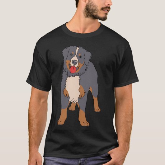 可愛い犬の恋人ベルネーズドッグ犬のオーナーガール Tシャツ (正面)