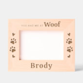 可愛い犬の恋人 – WOOF – 木パーソナライズされたの写真 レーザー彫刻フレーム (正面)