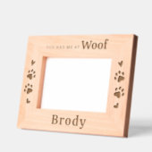 可愛い犬の恋人 – WOOF – 木パーソナライズされたの写真 レーザー彫刻フレーム (左)