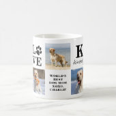 可愛い犬の愛パーソナライズされたLOVE 7フォトコラージュ コーヒーマグカップ (中央)