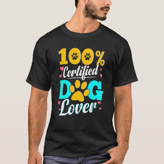可愛い犬の愛100認定犬の恋人のポープリントdo tシャツ (正面)