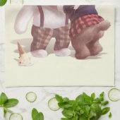 可愛い犬の抱き締め キッチンタオル (折り畳み)