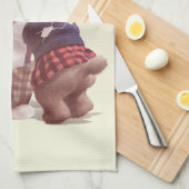 可愛い犬の抱き締め キッチンタオル (四つ折り)