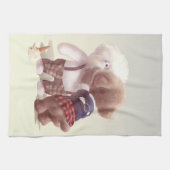 可愛い犬の抱き締め キッチンタオル (横)