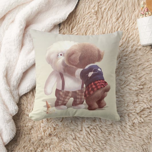 可愛い犬の抱き締め クッション (ブランケット)