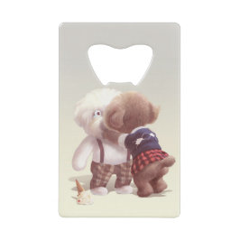 可愛い犬の抱き締め クレジットカード栓抜き