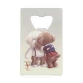 可愛い犬の抱き締め クレジットカード栓抜き (裏面)