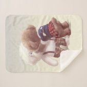 可愛い犬の抱き締め シェルパブランケット (正面(横))