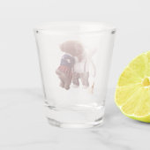 可愛い犬の抱き締め ショットグラス (裏面)