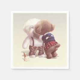 可愛い犬の抱き締め スタンダードカクテルナプキン