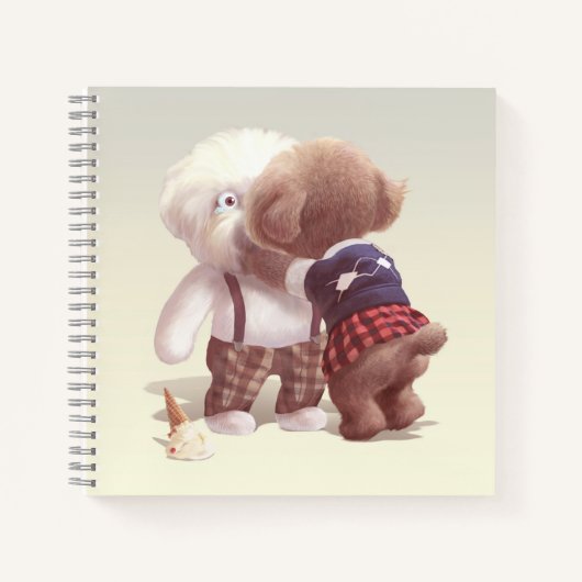 可愛い犬の抱き締め ノートブック (正面)