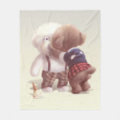 可愛い犬の抱き締め フリースブランケット (正面)